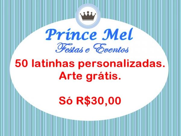 50 latinhas personalizadas.